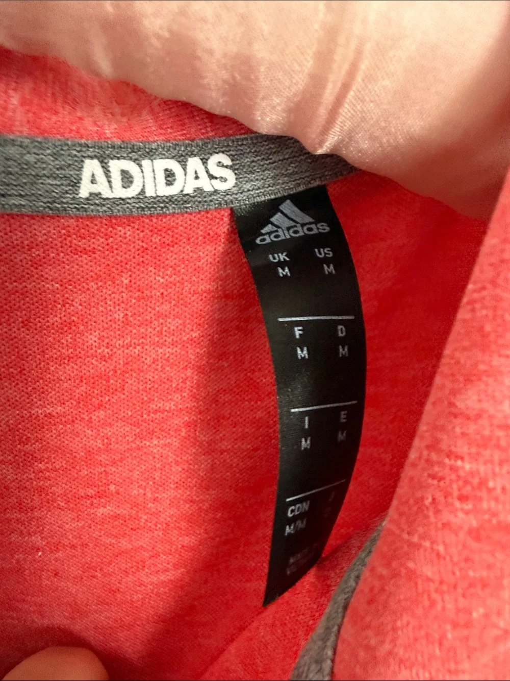 adidas Men's Heather salmon colored  Polo with Contrast Placket